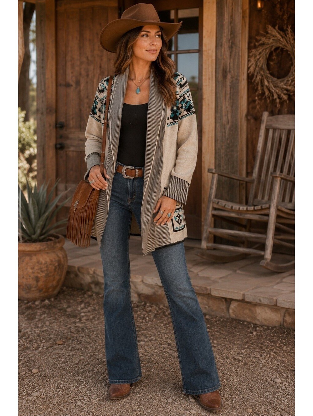 Anthropology Between Me & You Women’s Aztec Print Cardigan Sweater L